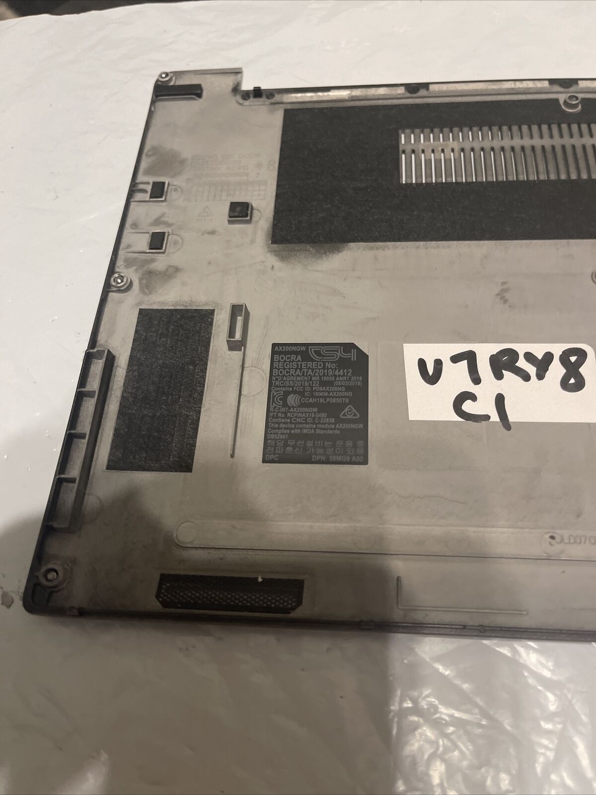 OEM Dell Inspiron7400 Laptop Bottom Base Case Lower Cover Silver V7RY8 HUA 01 C1