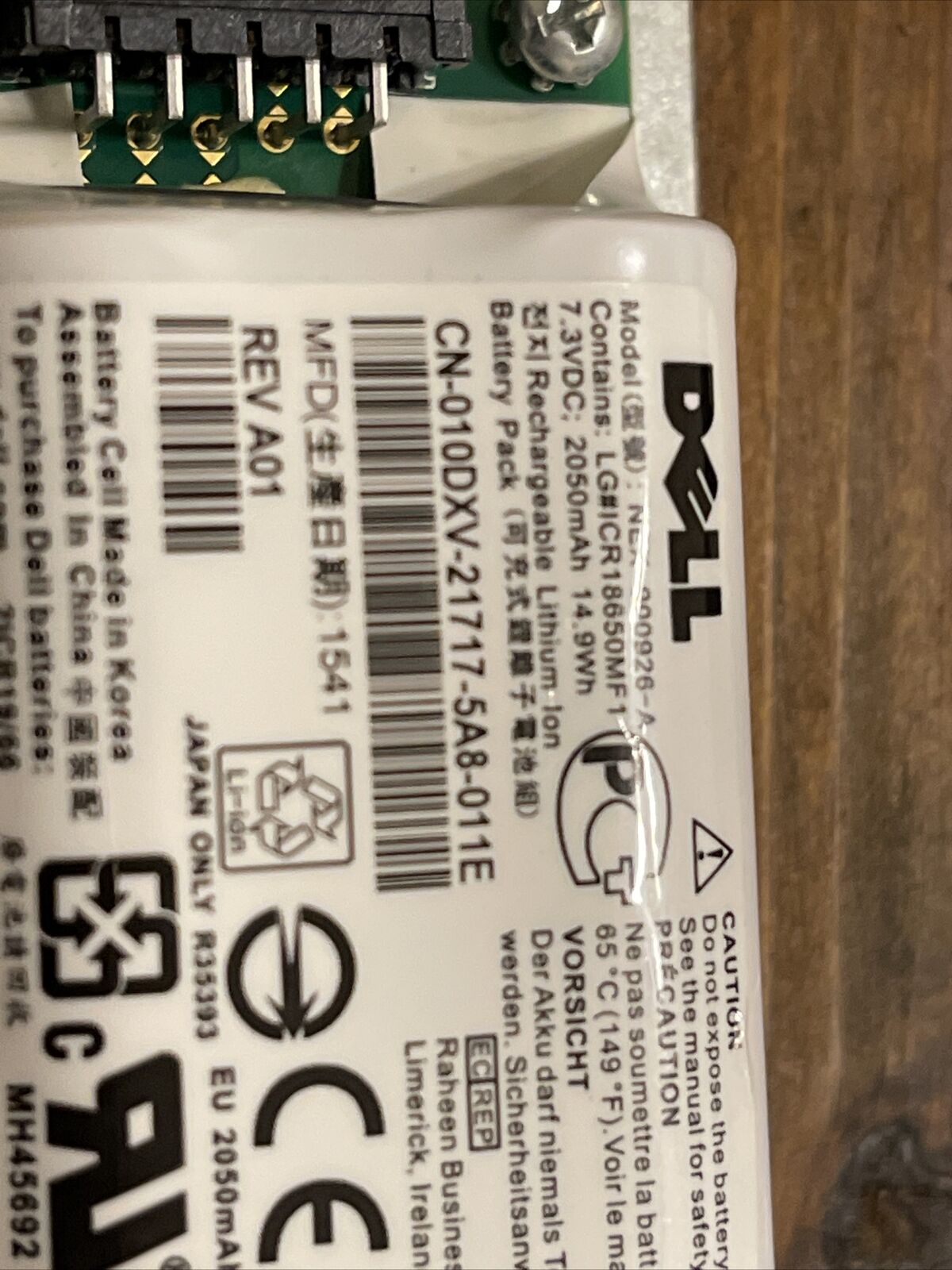 As-Is Dell M1GDN NEX-900926-A Type 18 Controller Module Battery 10DXV 2013 date