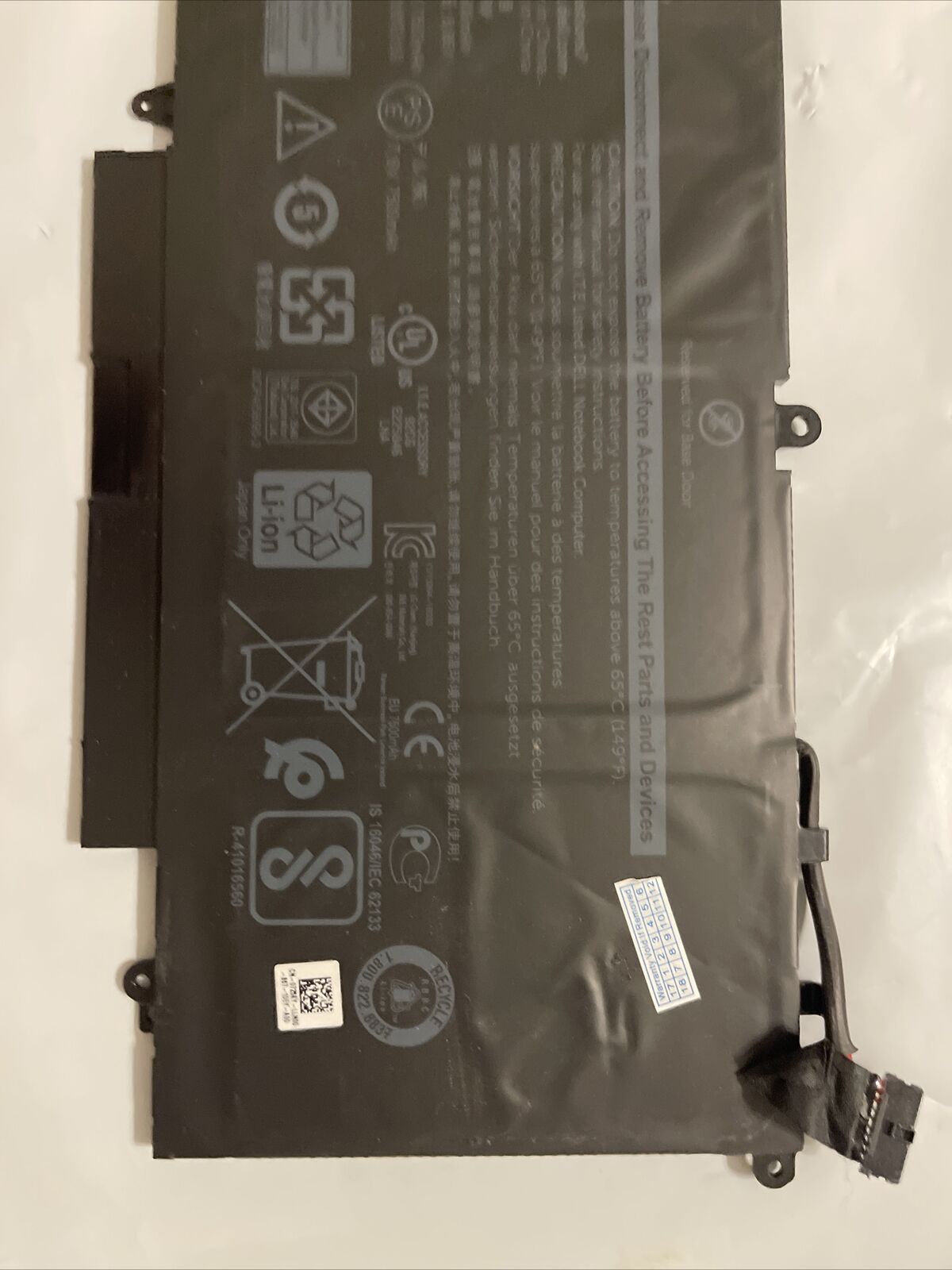 As-Is 60Wh DellLaptop Battery 5285 5289 7389 7390 2-in-1 725KY N18GG 6CYH6 K5XWW