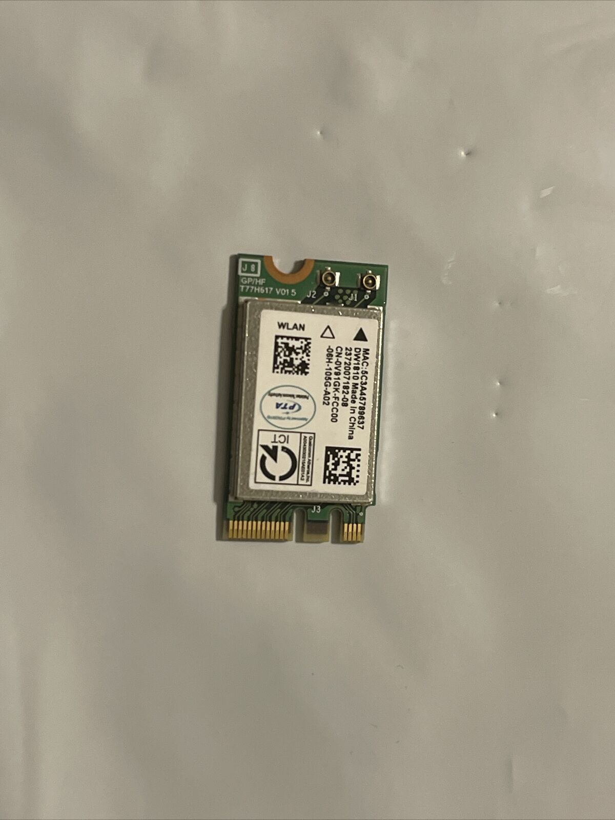 Dell Inspiron QUALCOMM DW1810 Wireless WiFi BT NGFF M.2 Combo Card V91GK 0V91GK
